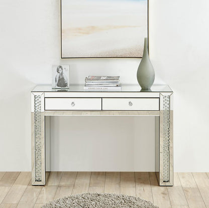 Elegant Furniture & Lighting - Modern 47 inch Rectangle Crystal Vanity Table in Clear Mirror Finish - MF91017 veiw 3