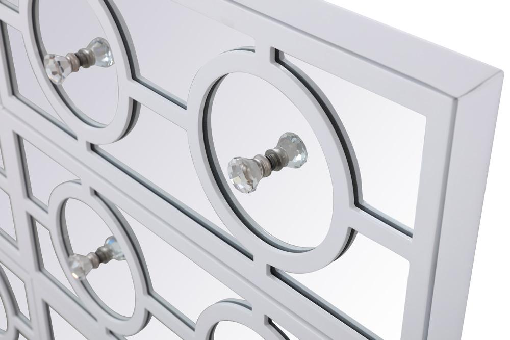Elegant Furniture & Lighting - Modern 48 in. mirrored six drawer cabinet in white - MF81017WH veiw 8