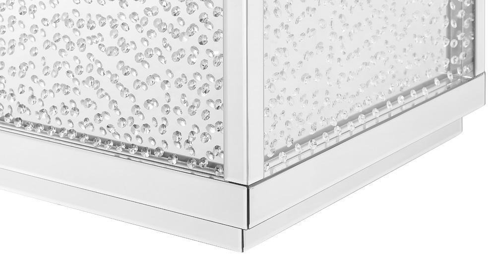 Elegant Furniture & Lighting - Modern 48 inch Rectangle Crystal Coffee Table In Clear Mirror Finish - MF91003 veiw 7