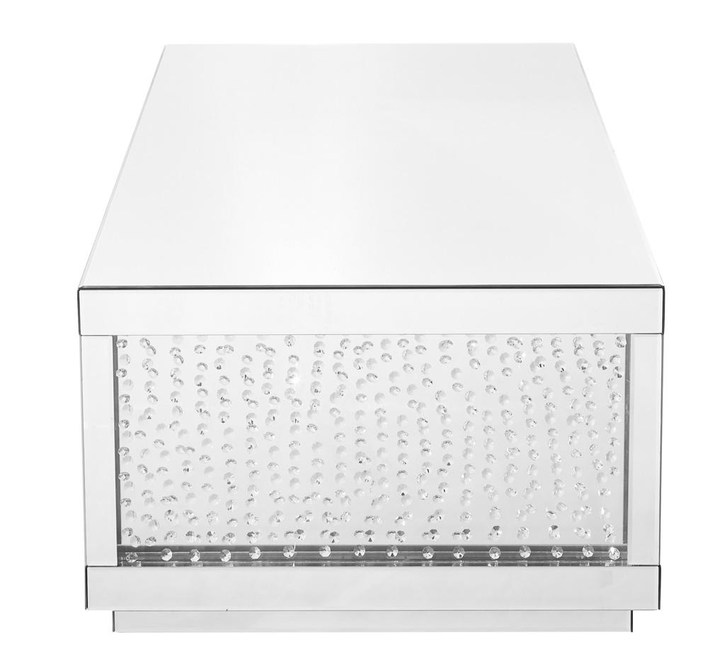 Elegant Furniture & Lighting - Modern 48 inch Rectangle Crystal Coffee Table In Clear Mirror Finish - MF91003 veiw 8