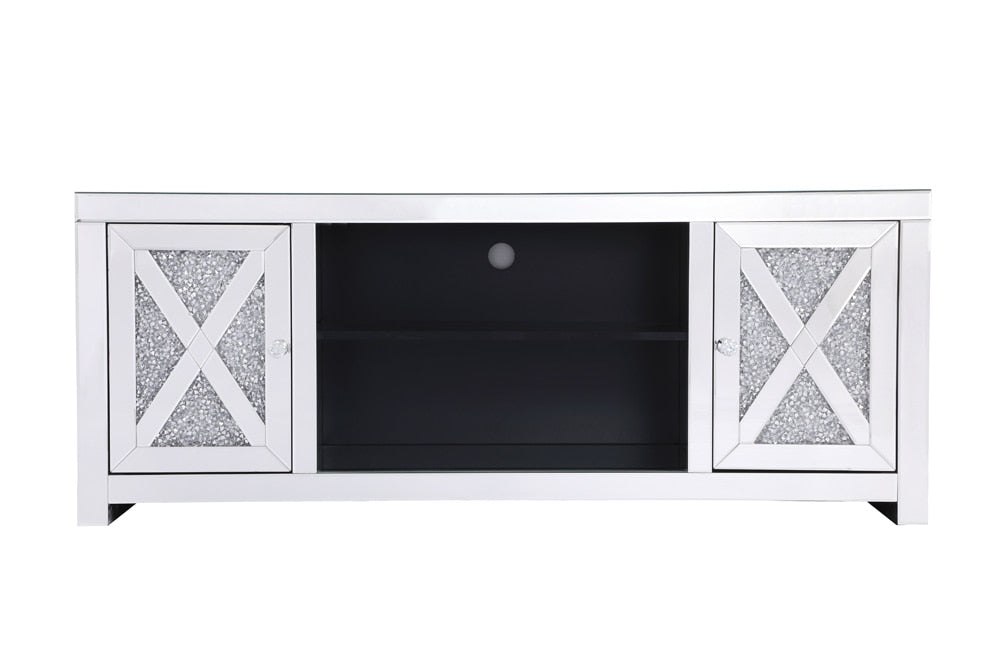 Elegant Furniture & Lighting - Modern 59 in. crystal mirrored TV stand - MF9903 veiw 1