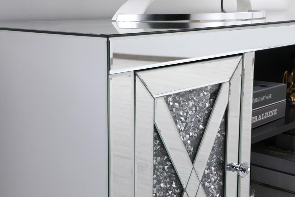 Elegant Furniture & Lighting - Modern 59 in. crystal mirrored TV stand - MF9903 veiw 5