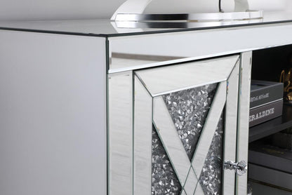 Elegant Furniture & Lighting - Modern 59 in. crystal mirrored TV stand - MF9903 veiw 5