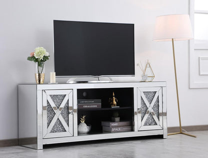 Elegant Furniture & Lighting - Modern 59 in. crystal mirrored TV stand - MF9903 veiw 7