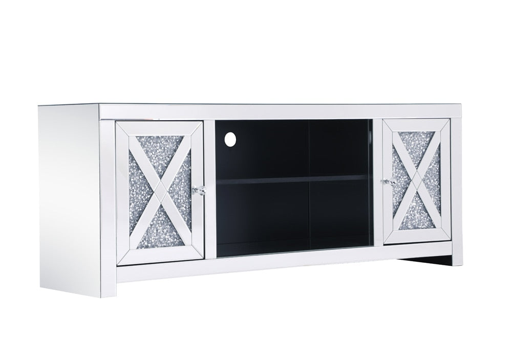 Elegant Furniture & Lighting - Modern 59 in. crystal mirrored TV stand - MF9903 veiw 10