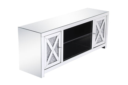 Elegant Furniture & Lighting - Modern 59 in. crystal mirrored TV stand - MF9903 veiw 11