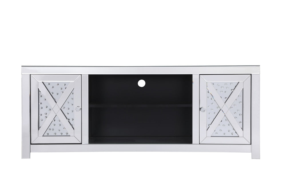 Elegant Furniture & Lighting - Modern 59 in. crystal mirrored TV stand - MF9904 veiw 1