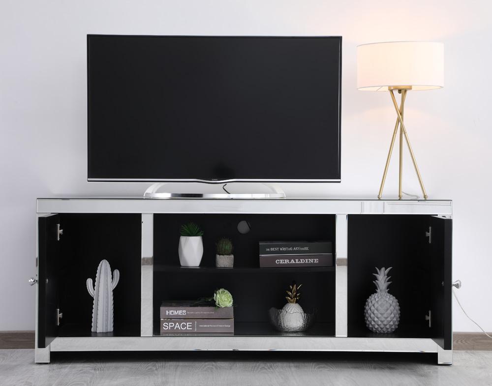 Elegant Furniture & Lighting - Modern 59 in. crystal mirrored TV stand - MF9904 veiw 6
