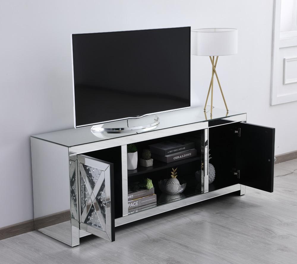 Elegant Furniture & Lighting - Modern 59 in. crystal mirrored TV stand - MF9904 veiw 7
