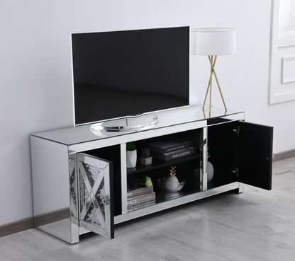 Elegant Furniture & Lighting - Modern 59 in. crystal mirrored TV stand - MF9904 veiw 7