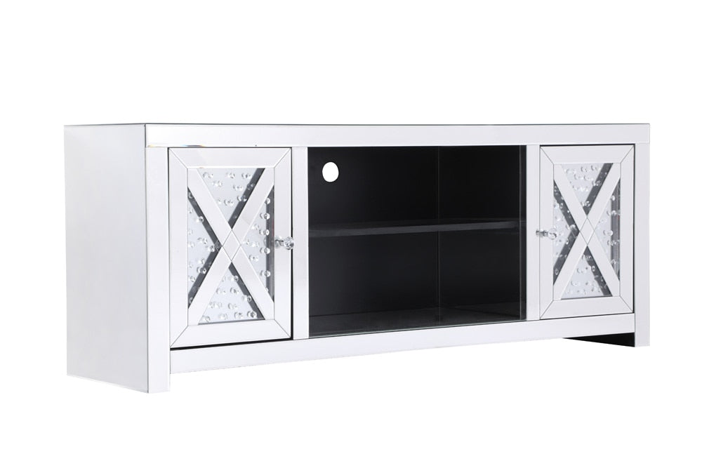 Elegant Furniture & Lighting - Modern 59 in. crystal mirrored TV stand - MF9904 veiw 10