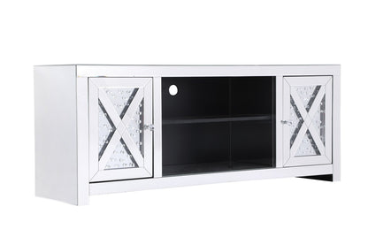 Elegant Furniture & Lighting - Modern 59 in. crystal mirrored TV stand - MF9904 veiw 10