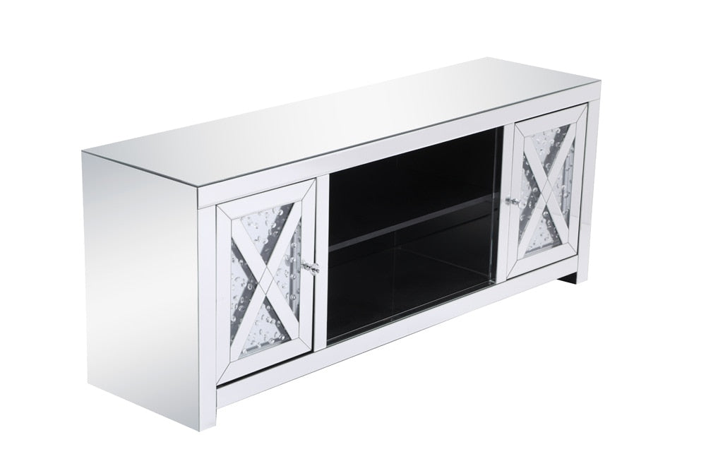 Elegant Furniture & Lighting - Modern 59 in. crystal mirrored TV stand - MF9904 veiw 11