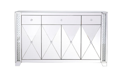 Elegant Furniture & Lighting - Modern 60 in clear crystal mirrored credenza - MF91057 veiw 1
