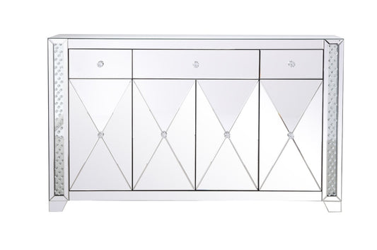 Elegant Furniture & Lighting - Modern 60 in clear crystal mirrored credenza - MF91057 veiw 1
