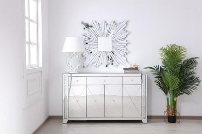 Elegant Furniture & Lighting - Modern 60 in clear crystal mirrored credenza - MF91057 veiw 6