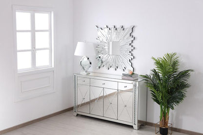 Elegant Furniture & Lighting - Modern 60 in clear crystal mirrored credenza - MF91057 veiw 8