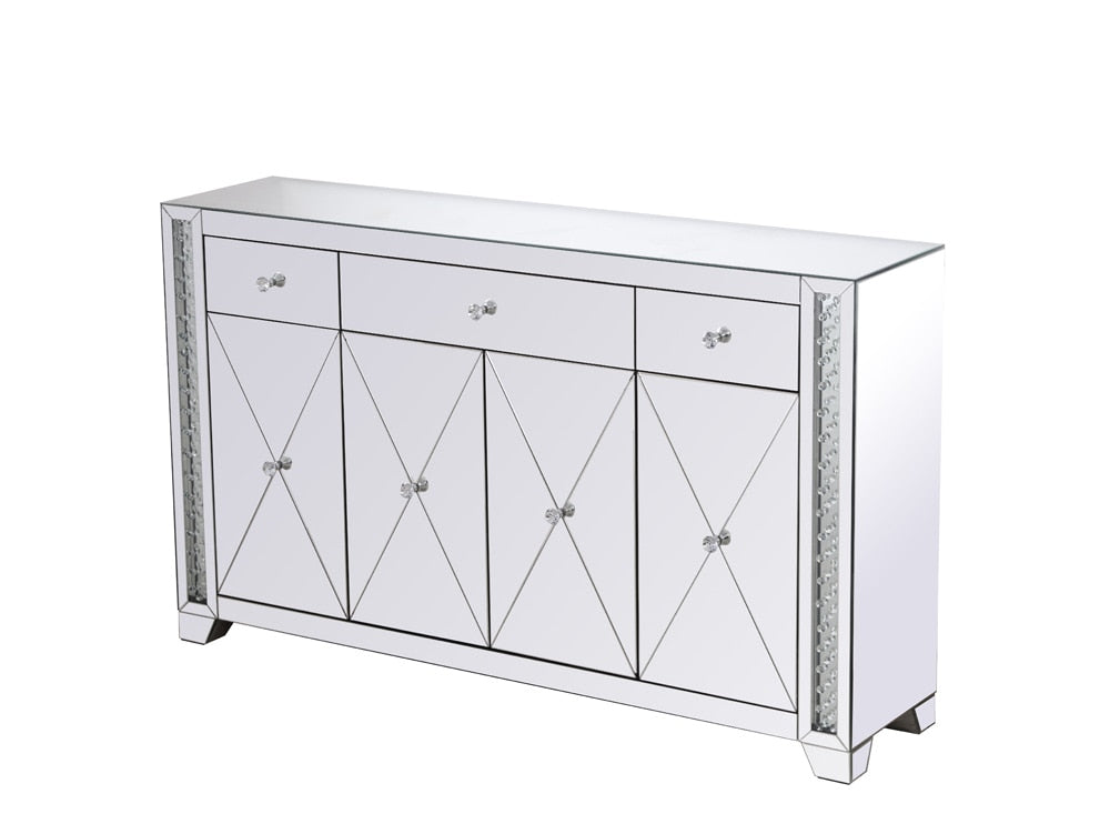 Elegant Furniture & Lighting - Modern 60 in clear crystal mirrored credenza - MF91057 veiw 9