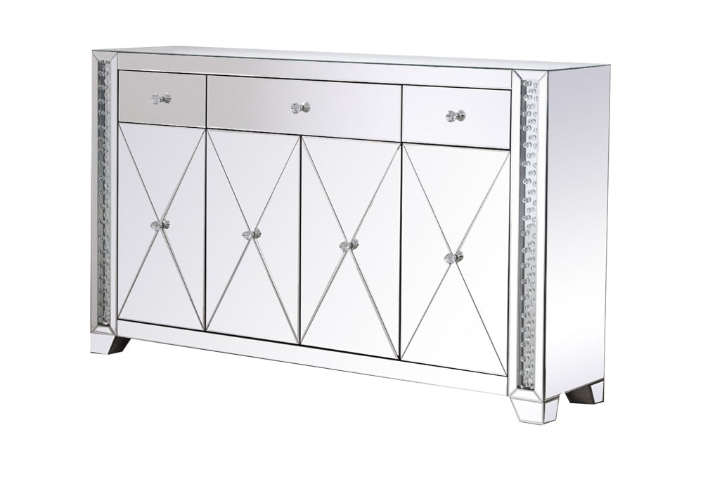Elegant Furniture & Lighting - Modern 60 in clear crystal mirrored credenza - MF91057 veiw 10