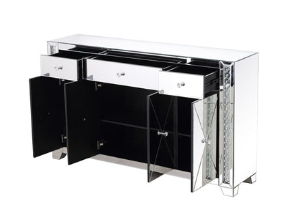 Elegant Furniture & Lighting - Modern 60 in clear crystal mirrored credenza - MF91057 veiw 11