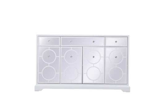 Elegant Furniture & Lighting - Modern 60 in. mirrored credenza in white - MF81001WH veiw 1