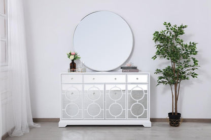 Elegant Furniture & Lighting - Modern 60 in. mirrored credenza in white - MF81001WH veiw 2