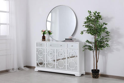 Elegant Furniture & Lighting - Modern 60 in. mirrored credenza in white - MF81001WH veiw 3