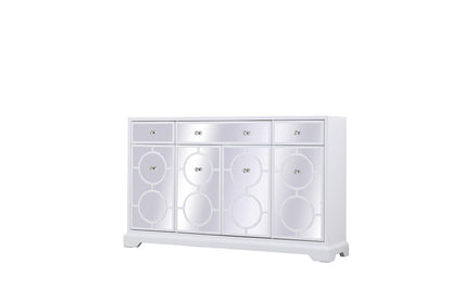 Elegant Furniture & Lighting - Modern 60 in. mirrored credenza in white - MF81001WH veiw 5