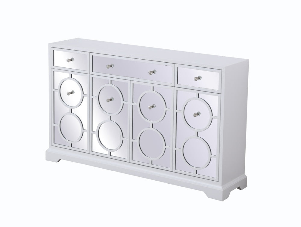 Elegant Furniture & Lighting - Modern 60 in. mirrored credenza in white - MF81001WH veiw 6