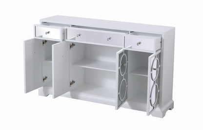 Elegant Furniture & Lighting - Modern 60 in. mirrored credenza in white - MF81001WH veiw 7