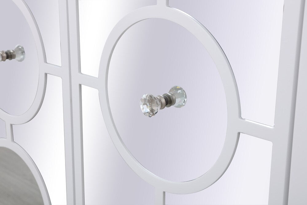 Elegant Furniture & Lighting - Modern 60 in. mirrored credenza in white - MF81001WH veiw 8