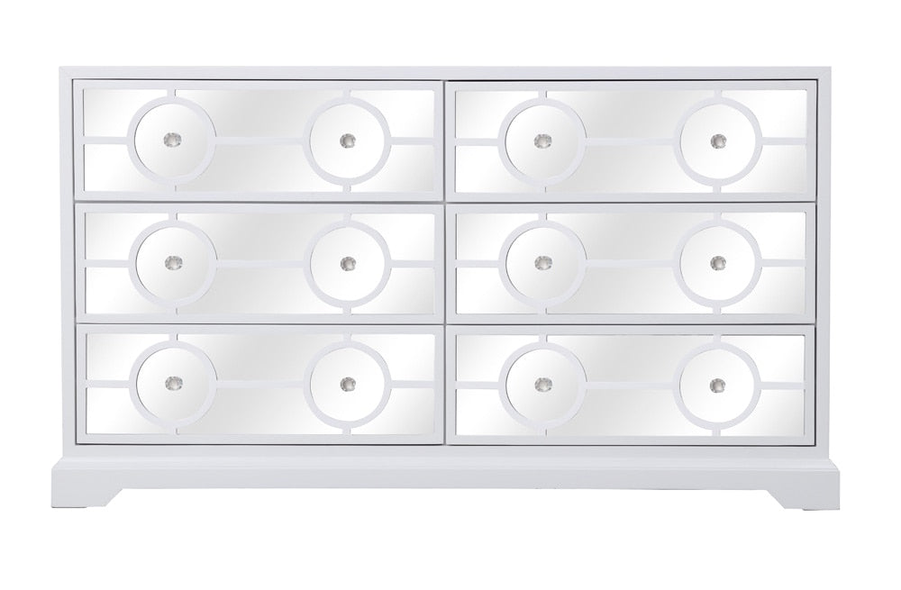 Elegant Furniture & Lighting Mirrored Drawer Cabinet