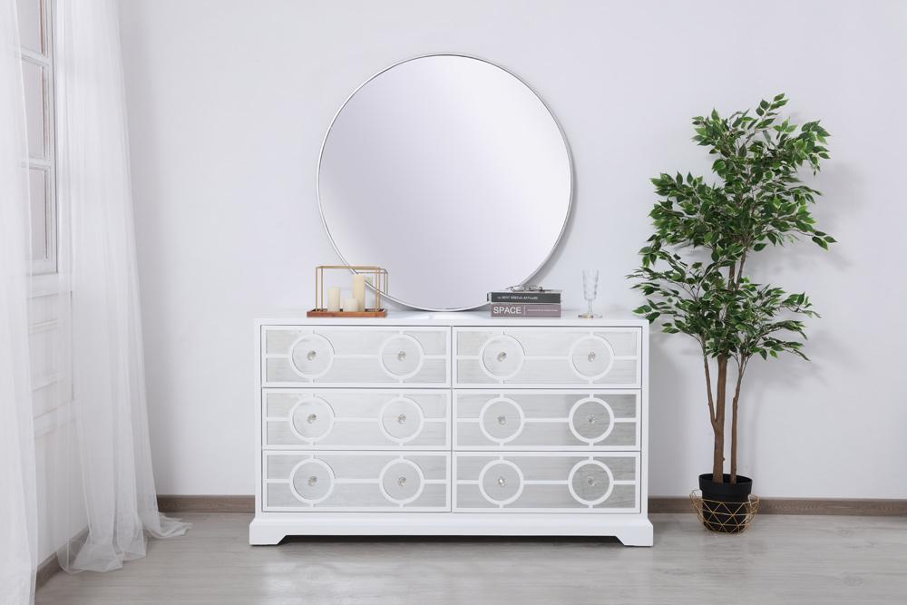 Elegant Furniture & Lighting Mirrored Drawer Cabinet - Thumbnail 2