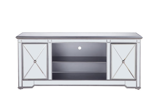 Elegant Furniture & Lighting - Modern 60 in. mirrored TV stand in antique silver - MF601S veiw 1