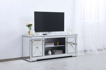 Elegant Furniture & Lighting - Modern 60 in. mirrored TV stand in antique silver - MF601S veiw 3