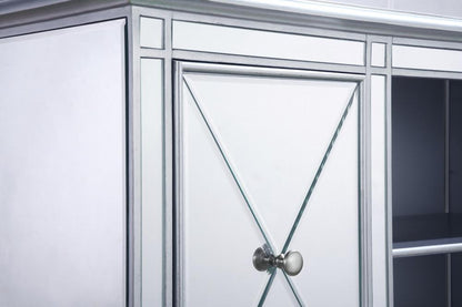 Elegant Furniture & Lighting - Modern 60 in. mirrored TV stand in antique silver - MF601S veiw 6