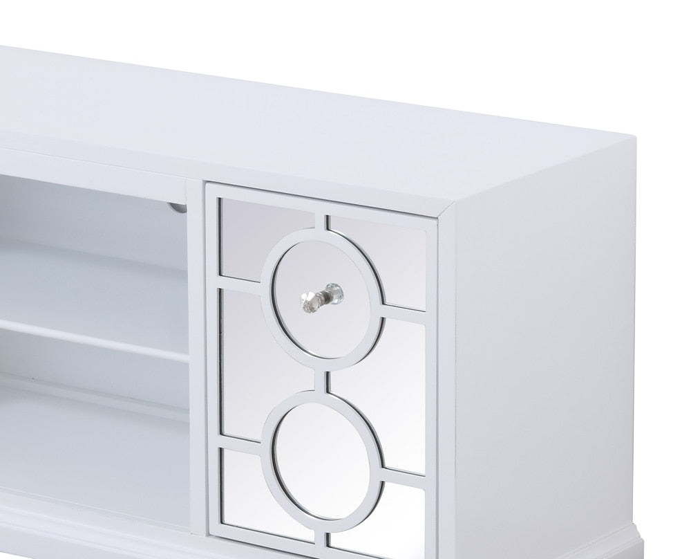 Elegant Furniture & Lighting - Modern 60 in. mirrored TV stand in white - MF801WH veiw 5