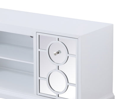 Elegant Furniture & Lighting - Modern 60 in. mirrored TV stand in white - MF801WH veiw 5