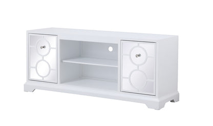 Elegant Furniture & Lighting - Modern 60 in. mirrored TV stand in white - MF801WH veiw 6
