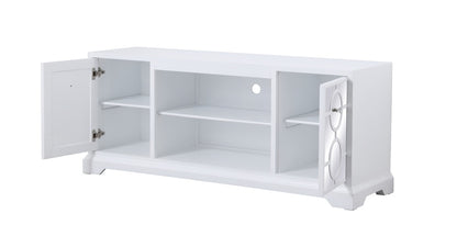 Elegant Furniture & Lighting - Modern 60 in. mirrored TV stand in white - MF801WH veiw 7