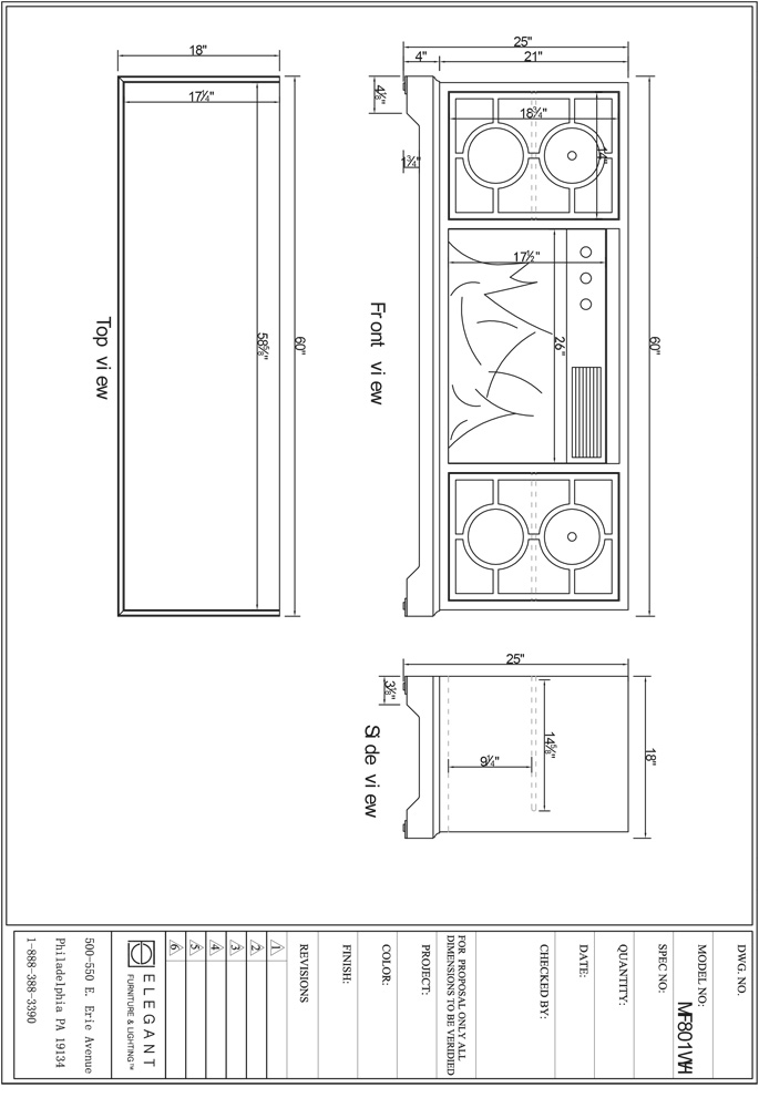 Elegant Furniture & Lighting - Modern 60 in. mirrored TV stand with wood fireplace insert in white - MF801WH-F1 veiw 2