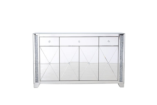 Elegant Furniture & Lighting - Modern 60 in silver crystal mirrored credenza - MF92058 veiw 1