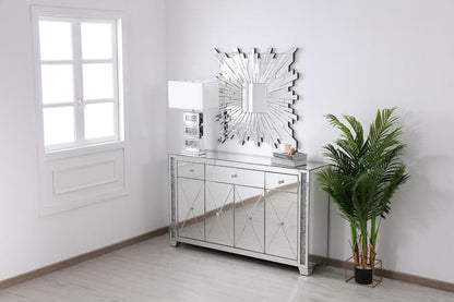 Elegant Furniture & Lighting - Modern 60 in silver crystal mirrored credenza - MF92058 veiw 7