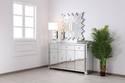 Elegant Furniture & Lighting - Modern 60 in silver crystal mirrored credenza - MF92058 veiw 8