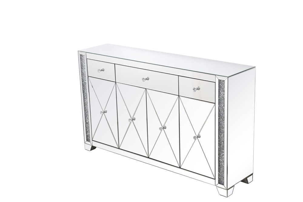 Elegant Furniture & Lighting - Modern 60 in silver crystal mirrored credenza - MF92058 veiw 10
