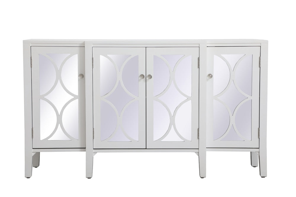 Elegant Furniture & Lighting - Modern 60 inch mirrored credenza in White - MF82001WH veiw 1