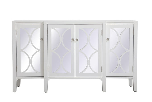 Elegant Furniture & Lighting - Modern 60 inch mirrored credenza in White - MF82001WH veiw 1