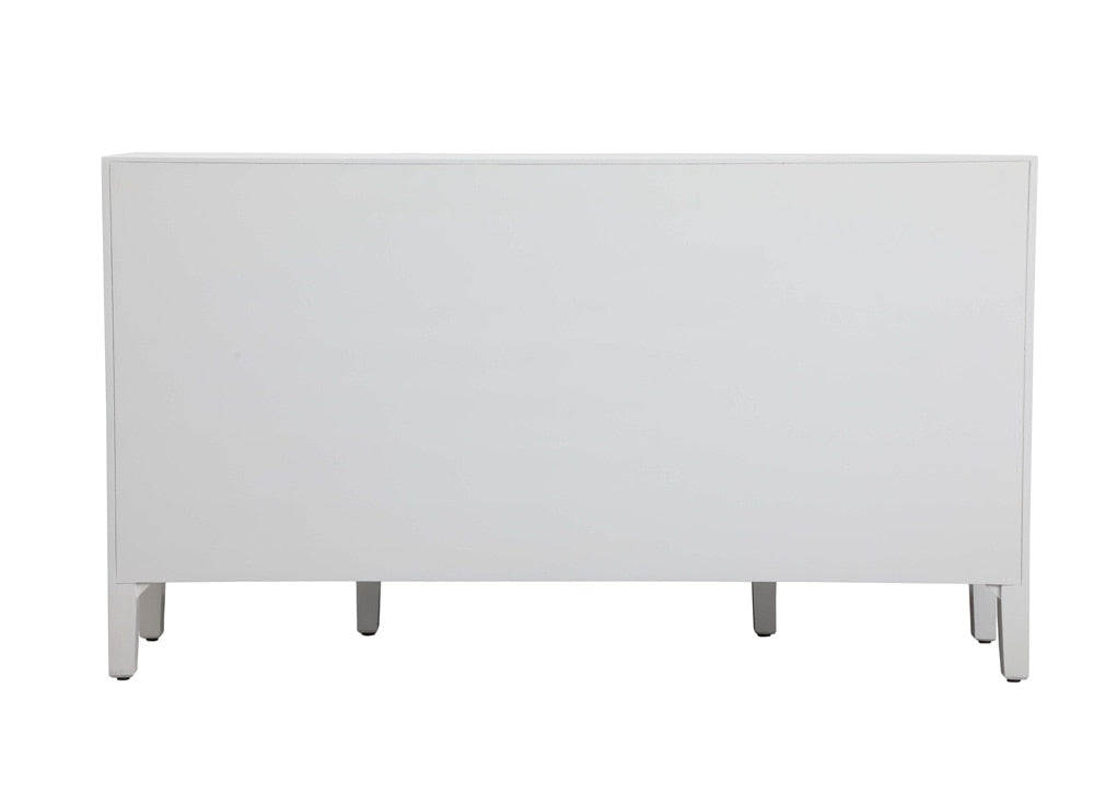 Elegant Furniture & Lighting - Modern 60 inch mirrored credenza in White - MF82001WH veiw 3