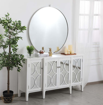 Elegant Furniture & Lighting - Modern 60 inch mirrored credenza in White - MF82001WH veiw 4