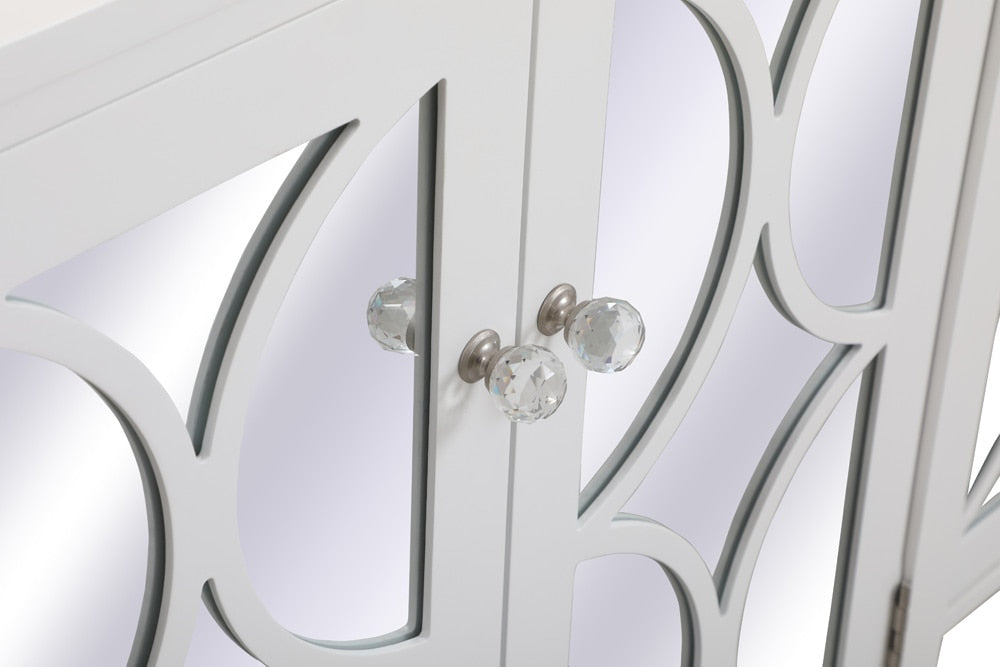 Elegant Furniture & Lighting - Modern 60 inch mirrored credenza in White - MF82001WH veiw 6